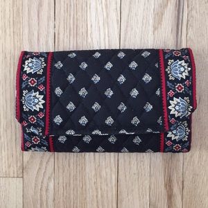 NWOT Vera Bradley tri-fold wallet with purse strap